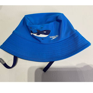 Speedo Blue Toddler Bucket Hat Shark Design Strap UV50 Size S/M